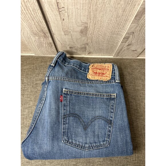 Levis 514 Slim Straight Mens Jeans 36x32 Blue Denim Classic Style - Picture 3 of 5